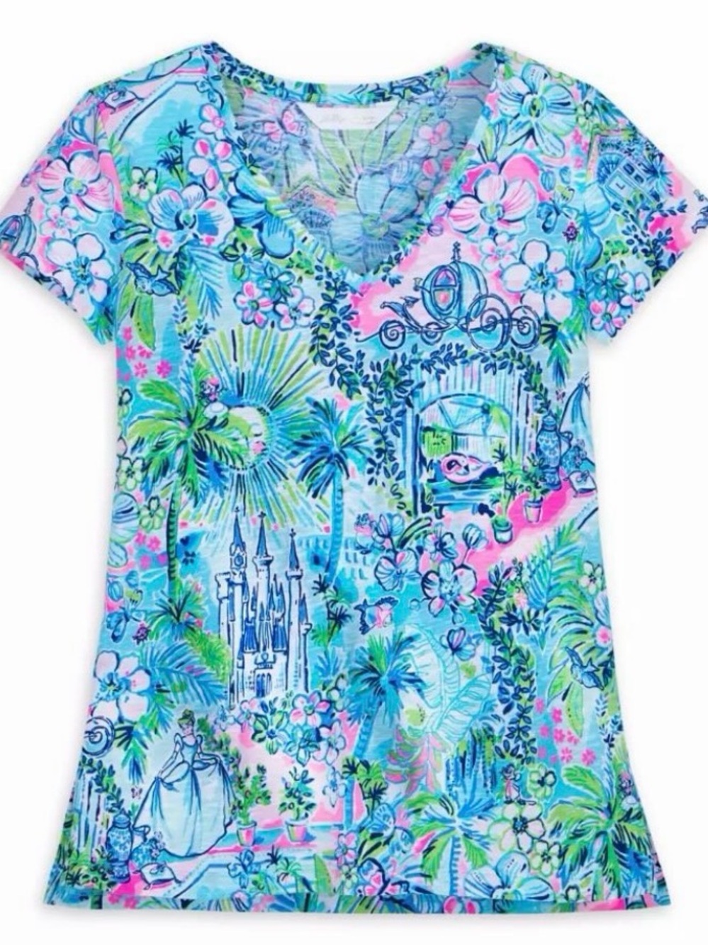 Lilly Pulitzer Disney Parks Collection Short Sleeve Etta Shirt Cinderella
